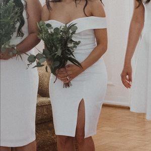 Classic Glam White Off-the-shoulder Bodycon Dress